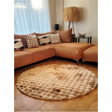 Tappeto Rex Tavşanı Bubble Post Yuvarlak Halı Multi Kahve (80   x   80 Cm)