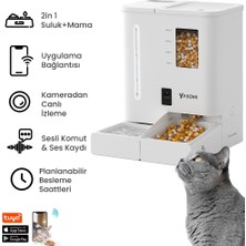 Yasomi DU-F03V Smartpaw+ 2si1 Arada 4l/5l Kapasiteli Pilli/Kablolu Akıllı Otomatik Mama ve Su Kabı