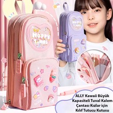 Ally Kawaii Büyük Kapasiteli Tuval Kalem Çantası Kızlar Için Kılıf Tutucu Kutusu