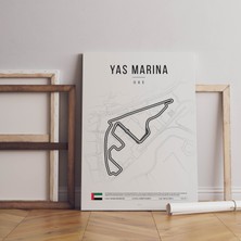 Pegziz Birleşik Arap Emirlikleri Yas Marina Formula 1 Pisti Kanvas Tablo Minimalist Duvar Tablosu