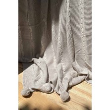 İpekçe Home Laura Ponponlu Triko Diz Battaniyesi 130X170