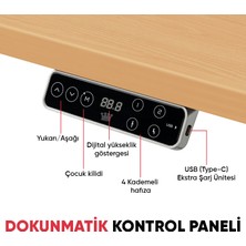 Updo Plus Çift Motorlu Elektrikli Yükseklik Ayarlı Masa - 25MM Tabla - Beyaz Ayak