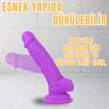 Erotica Myst Color Dildo ultra Yumuşak Dokulu Mor Realistik Yapay Penis