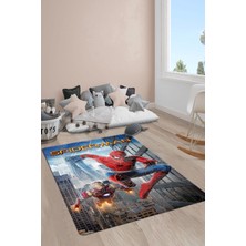 Doruklar Home Collection Kaymaz Taban Makinada Yıkanabilir Dijital Baskı Spiderman Desenli Çocuk Odası Halısı Dot Taban Halı