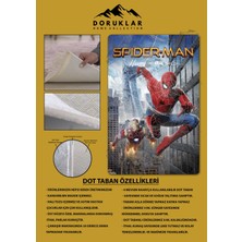 Doruklar Home Collection Kaymaz Taban Makinada Yıkanabilir Dijital Baskı Spiderman Desenli Çocuk Odası Halısı Dot Taban Halı