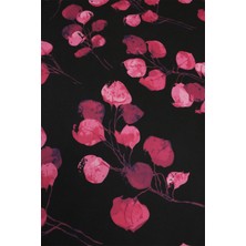 Sardo Kumaş Kırmızı Çiçek Desenli Dijital Baskılı Kumaş / En 1,50 cm