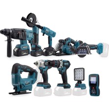 Chelikbei Onlu Set (Led Işık + Kırıcı Delici Matkap+Avuç Taşlama+Somun Sıkma+Vidalama+Sunta Kesme+Dekupaj+Lazer Metre+Oto Yıkama+Çok Fonksiyonlu Avuç Taşlama)