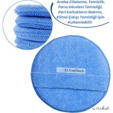 Unikat Mikrofiber Wax Pedi Pasta Cila ve Torpido Parlatma Temizleme Aplikatörü Mavi 5 Adet