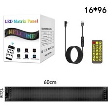 Wearfit Pro LED Matrix Panel 60CM Dijital Ekranlı Kumandalı App Uygulama Kontrolü Dükkan Tabela, Araba, Motor, Kamyon, Tır Otomobiller ve Motorlar Için