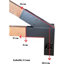 B1 Yapı Pergola Kamelya 4 Kollu Açılı Kenar Bağlantı Aparatı Sağ