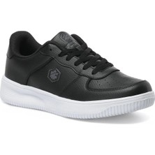 Lumberjack Fınster Unisex Siyah-Beyaz Sneaker Suni Deri Düz Tabanlı Rahat Ayakkabı