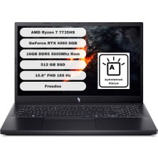 Acer Nitro V15 ANV15-41 AMD Ryzen 7 7735HS 16GB 512GB SSD RTX4060 Freedos 15.6" Taşınabilir Gaming Bilgisayar NH.QSFEY.001