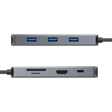 Hıkvısıon USB Hub 3.0 Udb Çoklayıcı 8in1 Dizüstü ve Bilgisayar Pc Kullanımı Için USB 3.0 Type-C Güç Çıkışlı DS401 (8 Port USB 3.0+Vga+Hdmi+Tf Kart+Type-C)