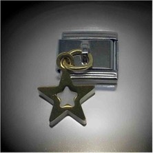 Stainles Steel Italyan Yıldız Detaylı Charm