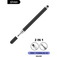 Apple, Ipad, iPhone ve Tüm Cihazlarla Uyumlu Tablet Kalemi 2in1 Disk Uçlu Stylus Çizim Kalemi