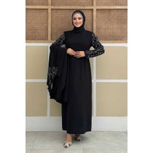 Bym Fashion Taş Detaylı Yelekli Elbise Takım 3929 Siyah