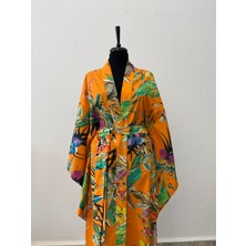 Turuncu Desenli Kimono