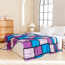 Out Yuy 1 Parça Baskılı Ekose Battaniye Çok Amaçlı Battaniye 70*100CM Lake Mavi (Yurt Dışından)