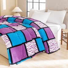 Out Yuy 1 Parça Baskılı Ekose Battaniye Çok Amaçlı Battaniye 70*100CM Lake Mavi (Yurt Dışından)