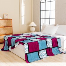 Out Yuy 1 Parça Baskılı Ekose Battaniye Çok Amaçlı Battaniye 70*100CM Şarap Kırmızısı (Yurt Dışından)