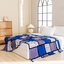Out Yuy 1 Parça Baskılı Ekose Battaniye Çok Amaçlı Battaniye 70*100CM Koyu Mavi (Yurt Dışından)