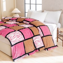 Out Yuy 1 Parça Baskılı Ekose Battaniye Çok Amaçlı Battaniye 70*100CM Gül Pembe (Yurt Dışından)