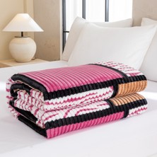 Out Yuy 1 Parça Baskılı Ekose Battaniye Çok Amaçlı Battaniye 70*100CM Gül Pembe (Yurt Dışından)
