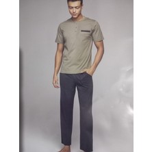 Pijapia Büyük Beden Erkek Pijama Takımı Kısa Kollu 2464