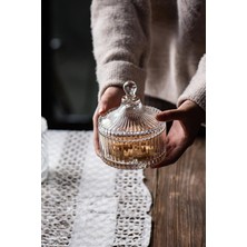 EW's Kitchenware Çizgili Cam Şekerlik