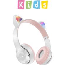 Noriyen Unisex Premium Kids Serisi Işıklı Kedi Kulaklık Kablosuz Bluetooth Kedili Çocuklar Için Kulaklık P47M Rgb Cat Kulaklık