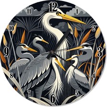 Tablomega Zarif Beyaz Turnalar Sessiz Duvar Saati