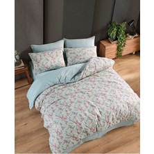 Çift Kişilik Nevresim Takımı I 220 x 240 I Yeşil-Pembe