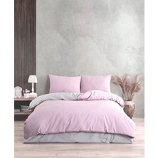 Tek Kişilik Nevresim Takımı I 160 x 220 I Pembe-Gri