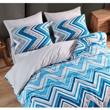 Tek Kişilik Nevresim Takımı I 160 x 220 I Mavi-Gri