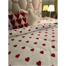 Tek Kişilik Nevresim Takımı Love Serisi (Çarşafsız) I 160 x 200 I Kırmızı