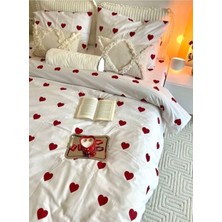 Tek Kişilik Nevresim Takımı Love Serisi (Çarşafsız) I 160 x 200 I Kırmızı