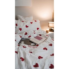 Tek Kişilik Nevresim Takımı Love Serisi (Çarşafsız) I 160 x 200 I Kırmızı