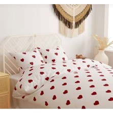 Tek Kişilik Nevresim Takımı Love Serisi (Çarşafsız) I 160 x 200 I Kırmızı
