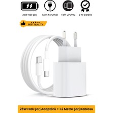 Yeni Nesil 25W Hızlı Şarj Seti Adaptor + Type C Kablosu iPhone 15 16 Samsung Realme Oppo Vb. Uyumlu Şarz Aleti Apple Cihazı Pro Plus Max