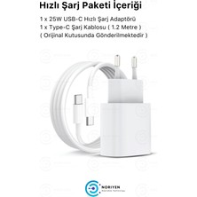 Yeni Nesil 25W Hızlı Şarj Seti Adaptor + Type C Kablosu iPhone 15 16 Samsung Realme Oppo Vb. Uyumlu Şarz Aleti Apple Cihazı Pro Plus Max