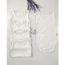 Omy 5'li Basic Bisiklet Yaka Çıtçıtlı Body Zıbın Atlet Yenidoğan Hastane Çıkışı Kız Erkek Bebek Çocuk
