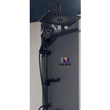 Itimat Delta 400D Çift Başlı Sürgülü Duş Seti Siyah