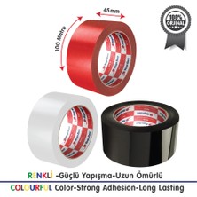 Nuga Renkli Koli Bandı 6 Renk 45MM.X100METRE Hotmelt Üstün Yapıştırma Gücü