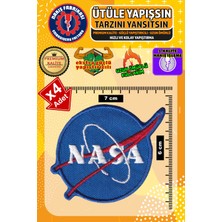 Nakış Fabrikası Ütü ile Yapışan Nakışlı Arma Yama, Nasa Logo (4 Adet) Ütüyle Yapışan Nakış Dokuma Aplike Patch