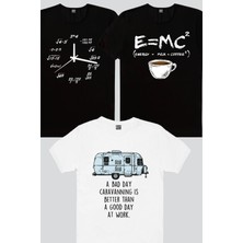 Rock&Roll Saat Kaç, Enerjik Kahve, Karavan Hayatı Erkek Tişört 3'lü Eko Paket