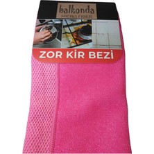 Mikrofiber Simli Zor Kir Yağlı Yüzey Temizlik Bezi Mutfak Banyo Lavoba Ofis 40*40CM Pembe  Bez Zkb1-1