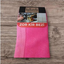 Mikrofiber Simli Zor Kir Yağlı Yüzey Temizlik Bezi Mutfak Banyo Lavoba Ofis 40*40CM Pembe  Bez Zkb1-1