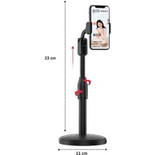 360 Derece Döndürülebilir Masaüstü Teleskopik Telefon Standı Çok Fonksiyonlu  - DSR2669-4572