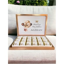 (Elit Çikolata) Isimli Erkek Bebek Çikolatası 72LI Ayıcık Doğum-Yaşgünü-Hediyelik-Mevlid Çikolatası