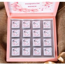 ( Çikolata) Isme Özel Hoşgeldin Bebek Yazılı Hediyelik Kız Bebek Çikolatası 48ADET